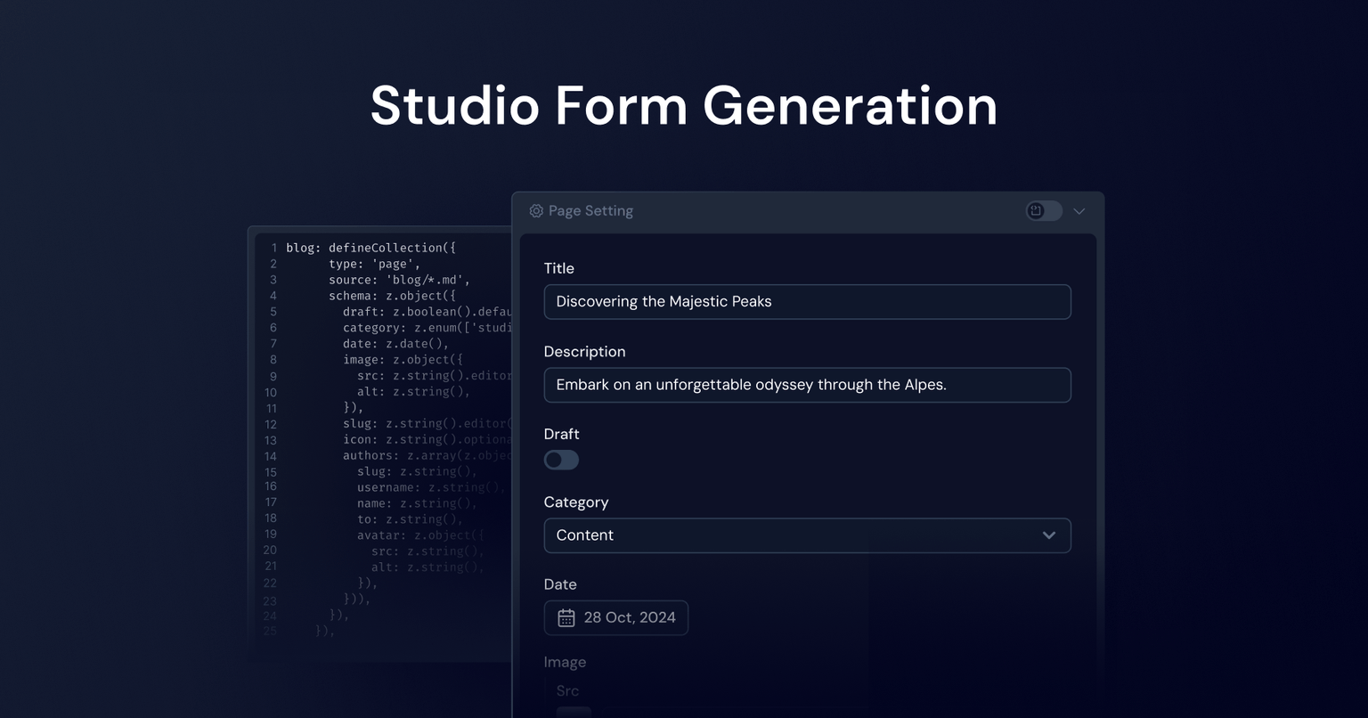 Frontmatter form generation based on collection schema